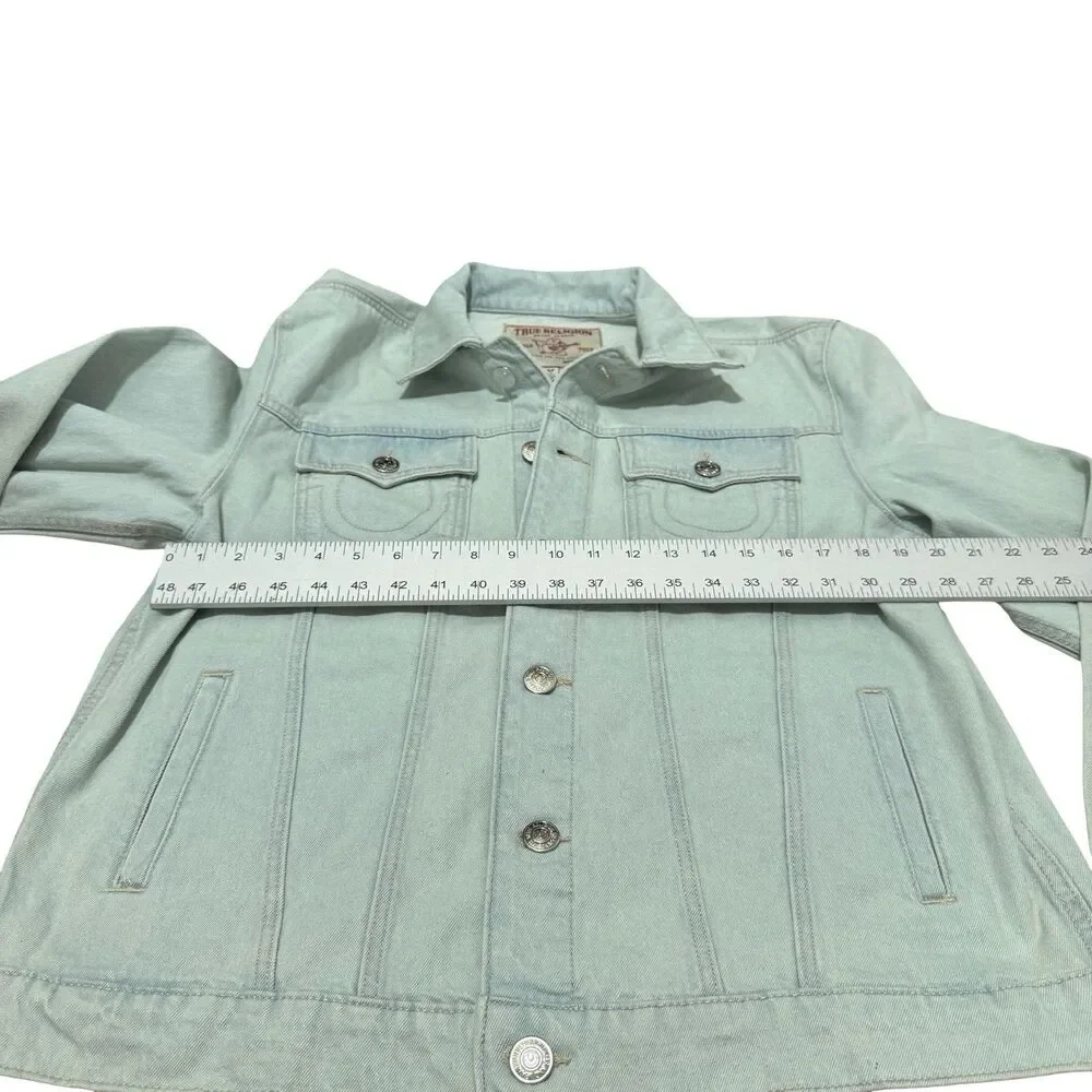 NWT True‎ Religion Jesse Trucker Denim Jacket Light Blossom Wash Men’s large
